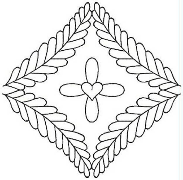 Picture of Leafy Diamond Design Machine Embroidery Design