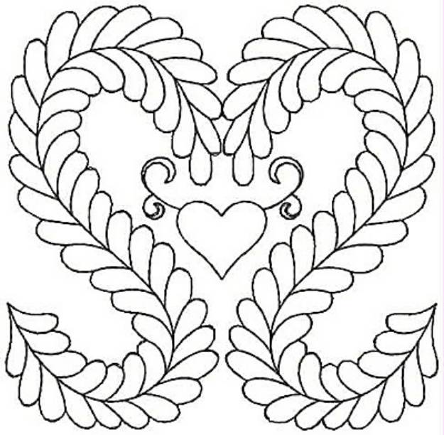Picture of Leafy Heart Design Machine Embroidery Design