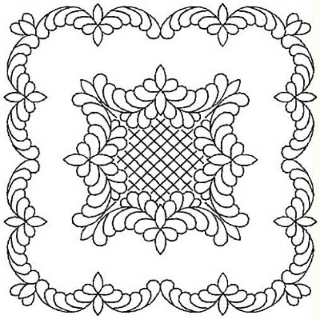 Picture of Scalloped Rectangle Machine Embroidery Design