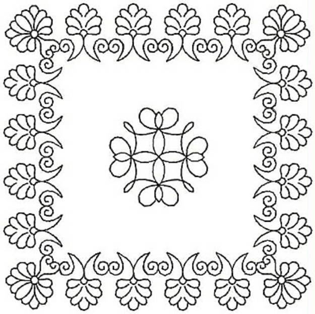 Picture of Floral Rectangle Machine Embroidery Design