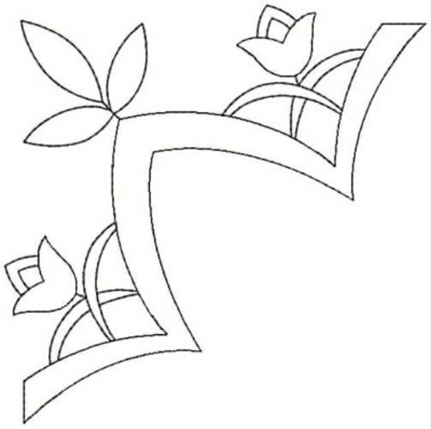 Picture of Floral Corner Design Machine Embroidery Design