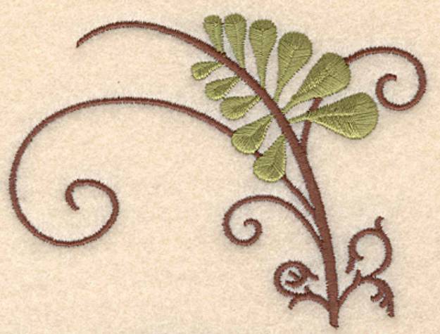 Picture of Fern With  Swirl Machine Embroidery Design
