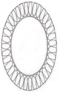 Picture of Spiral Oval Machine Embroidery Design