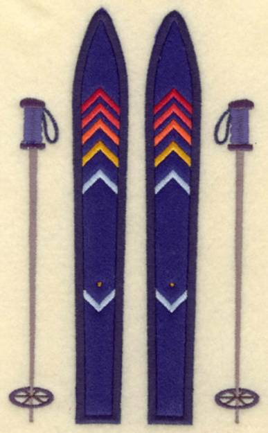 Picture of Skis  Applique Machine Embroidery Design