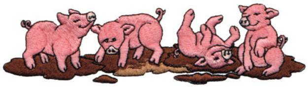 Picture of Pigs In Mud Machine Embroidery Design