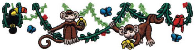 Picture of Swinging Monkeys Machine Embroidery Design