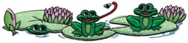 Picture of Frogs On Lily Pads Machine Embroidery Design
