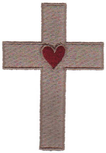Picture of Heart In Cross Machine Embroidery Design
