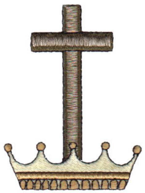 Picture of Cross And Crown Machine Embroidery Design