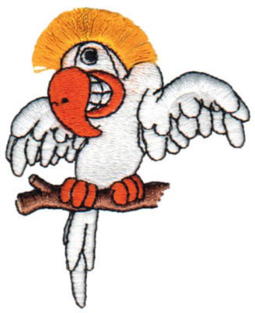 Picture of Fringe Cockatoo Machine Embroidery Design