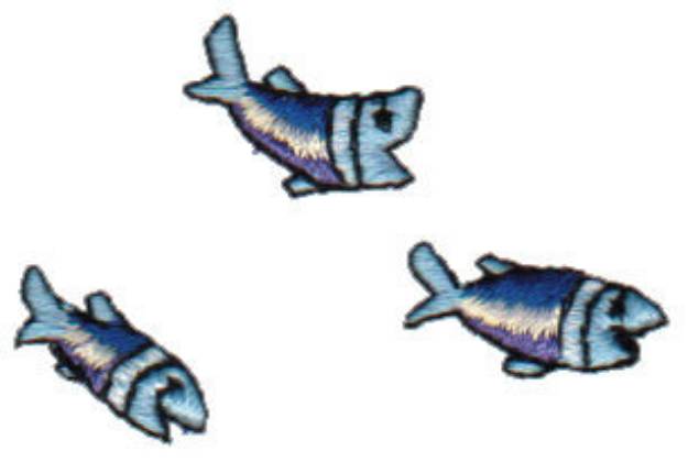 Picture of Three Guppies Machine Embroidery Design