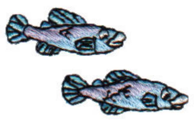 Picture of Small Blue Fish Machine Embroidery Design