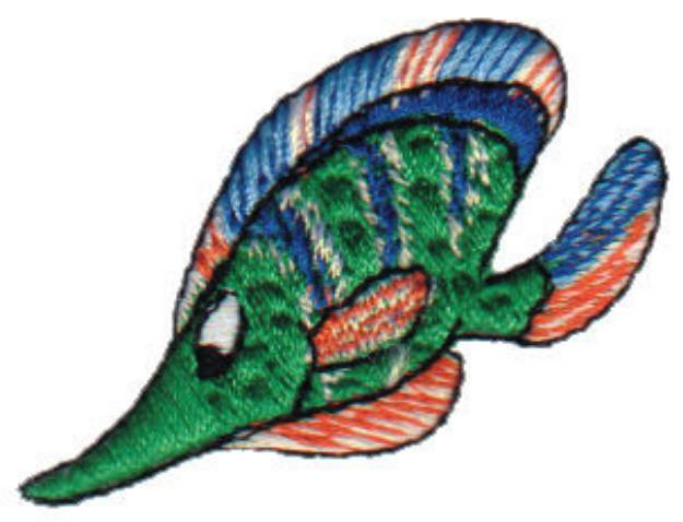 Picture of Green Fish Machine Embroidery Design