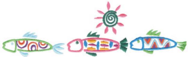 Picture of Funky Fish Border Machine Embroidery Design