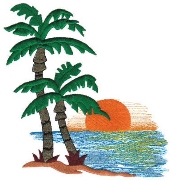 Picture of Island Sunset Machine Embroidery Design