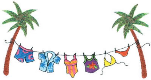 Picture of Island Laundry Line Machine Embroidery Design