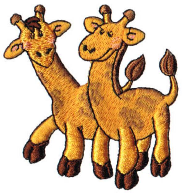 Picture of Two Giraffes Machine Embroidery Design