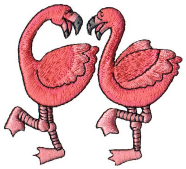 Picture of Two Flamingos Machine Embroidery Design
