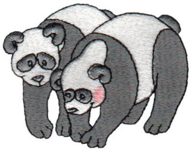 Picture of Two Pandas Machine Embroidery Design