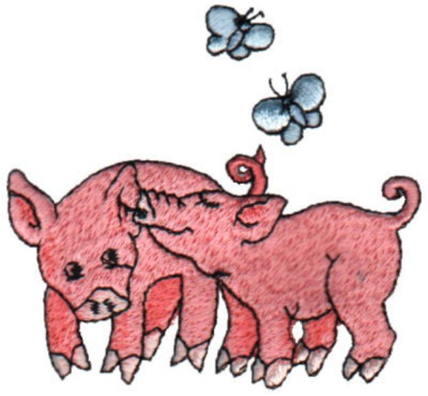 Picture of Two Piggies Machine Embroidery Design