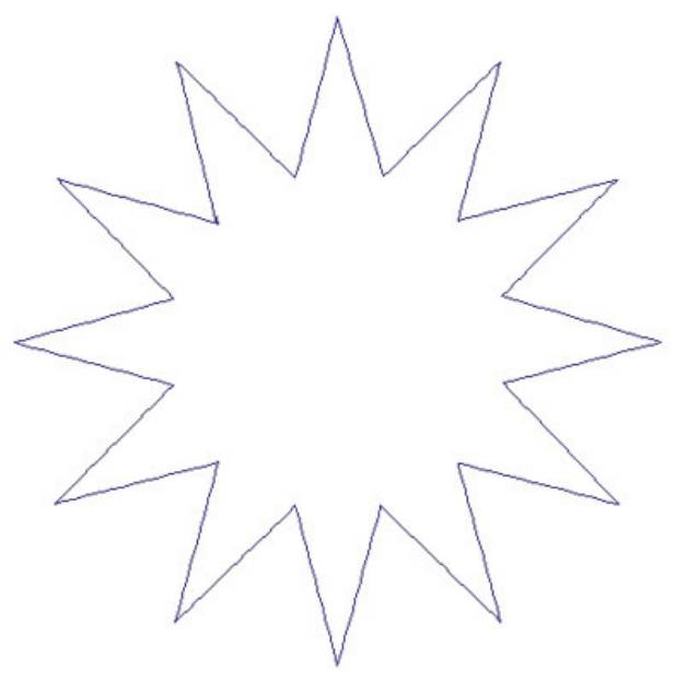 Picture of Star Burst Shape Machine Embroidery Design