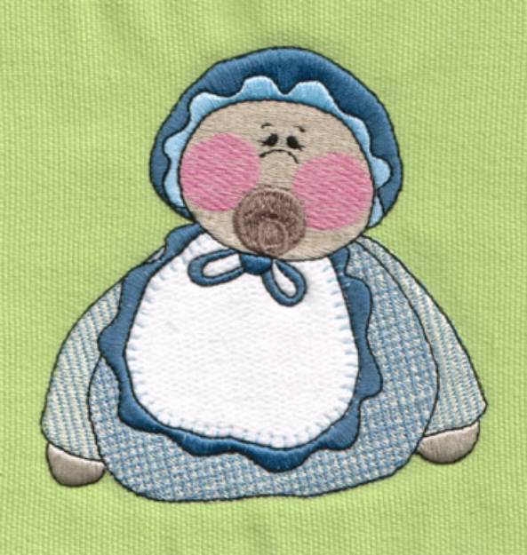Picture of Baby With Bib Machine Embroidery Design