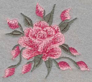 Picture of Rose With Buds Machine Embroidery Design