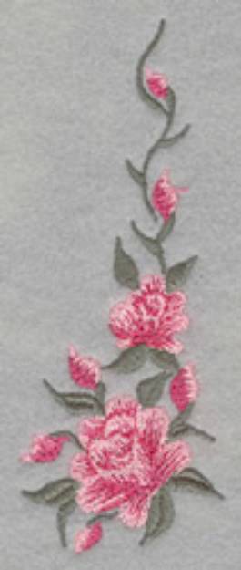 Picture of Vertical Roses Machine Embroidery Design