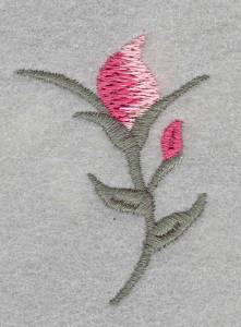 Picture of Single Rose Bud Machine Embroidery Design