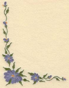 Picture of Forget Me Not Corner Machine Embroidery Design