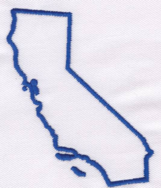 Picture of California Outline Machine Embroidery Design