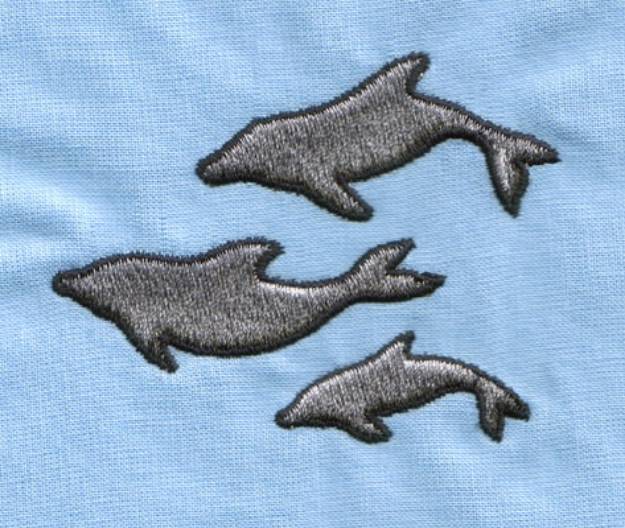 Picture of Three Dolphins Machine Embroidery Design
