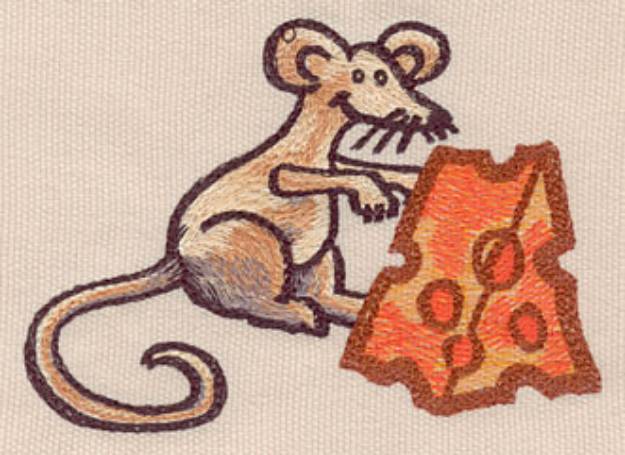 Picture of Mouse With Cheese Machine Embroidery Design