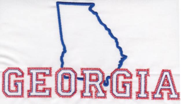Picture of Georgia Outline Machine Embroidery Design