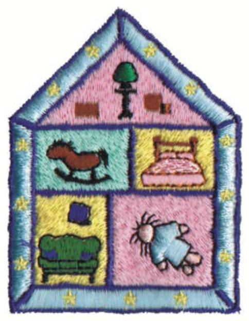 Picture of Doll House Machine Embroidery Design