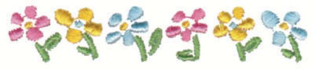 Picture of Row Of Flowers Machine Embroidery Design