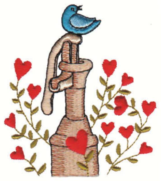 Picture of Bluebird On Pump Machine Embroidery Design