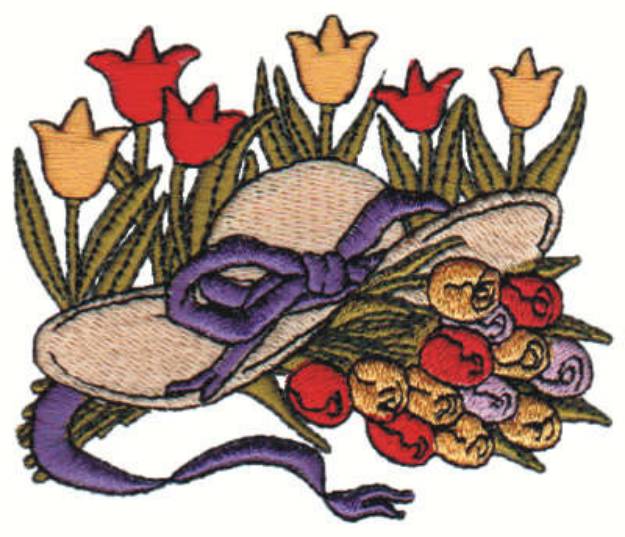 Picture of Tulip Hat Machine Embroidery Design