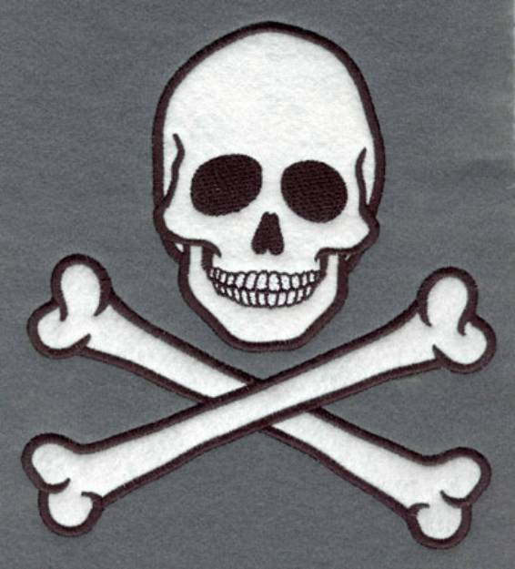 Picture of Skull And Bones Applique Machine Embroidery Design
