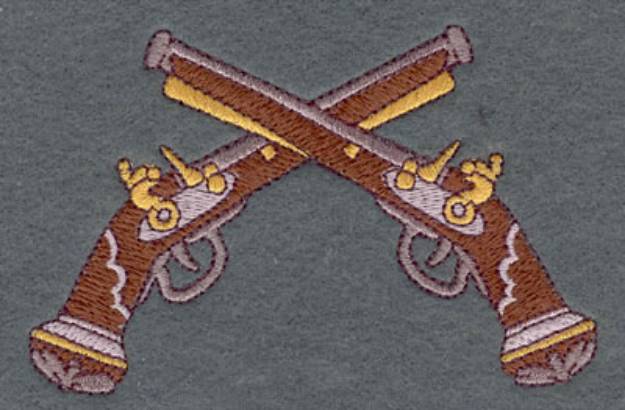 Picture of Muskets Crossed Machine Embroidery Design