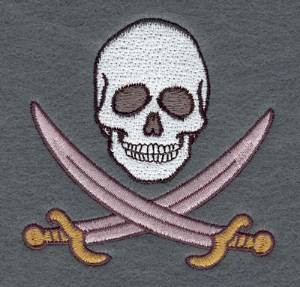 Picture of Skull With Cutlass Machine Embroidery Design