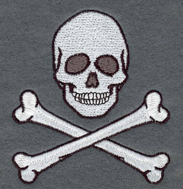 Picture of Skull And Cross Bones Machine Embroidery Design
