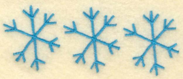 Picture of Three Snowflakes Machine Embroidery Design