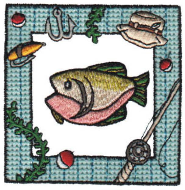Picture of Framed Fish Machine Embroidery Design