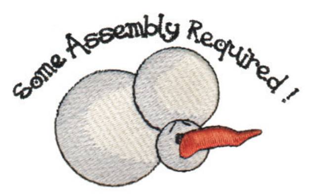 Picture of Some Assembly Required melting Snowman Machine Embroidery Design