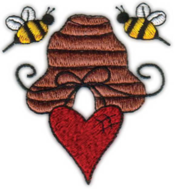Picture of Bees And Hive Machine Embroidery Design