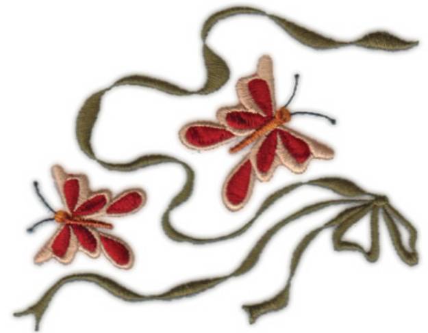 Picture of Bow And  Butterflies Machine Embroidery Design