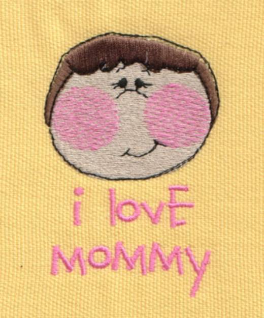Picture of I Love Mommy Machine Embroidery Design