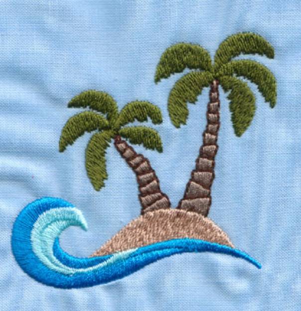 Picture of Two Palm Trees Machine Embroidery Design