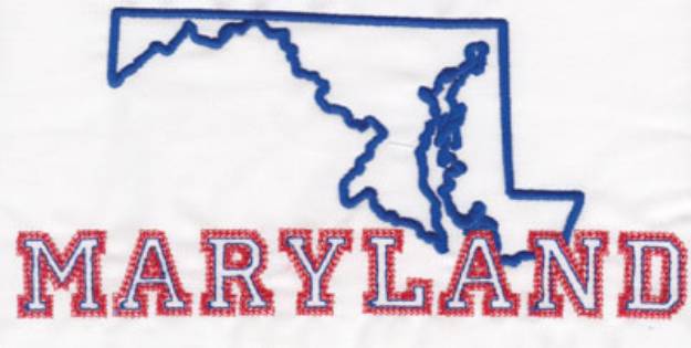 Picture of Maryland Outline Machine Embroidery Design
